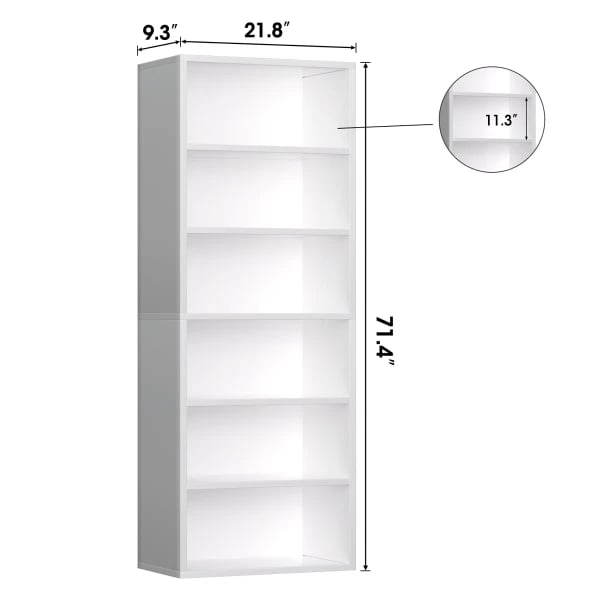 Livengon Tall Modern Shelf Unit – Natural Wood