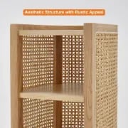 صورة طاولة غرفه نوم راتان مع خشب طبيعي - كلاي