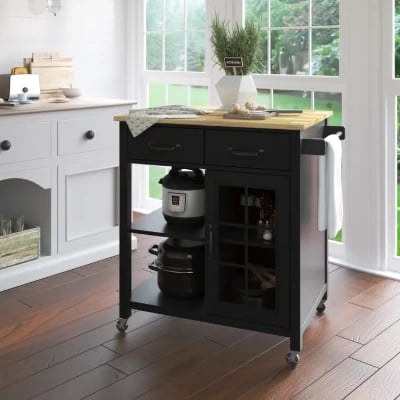 Plippi Wood Rolling Kitchen Cart