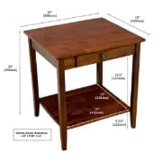 Picture of Aidan Natural wood side table - One drawer