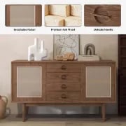 Classy - Natural wood with Rattan sideboard