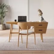 Picture of Sereni – Natural Wood Desk with 2 Drawers