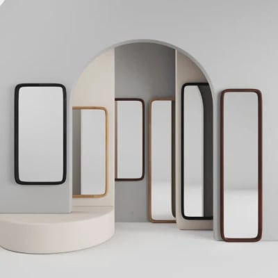 Aisja Rectangle Wood Wall Mirror