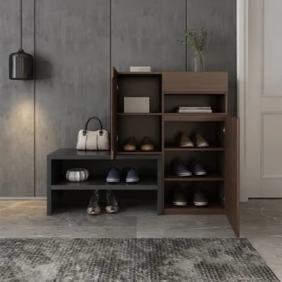 Fero Gray Corner Shoe Storage