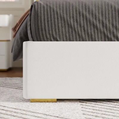 Picture of Serenzo Modern Upholstered Bed - Natural wood