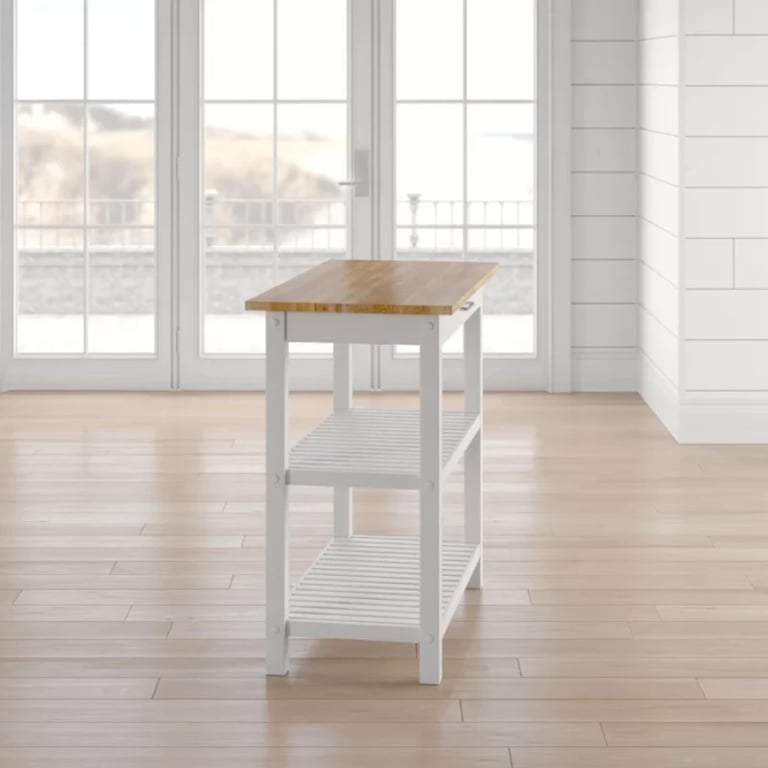 Moppi Solid Wood kitchen Island With Shelves