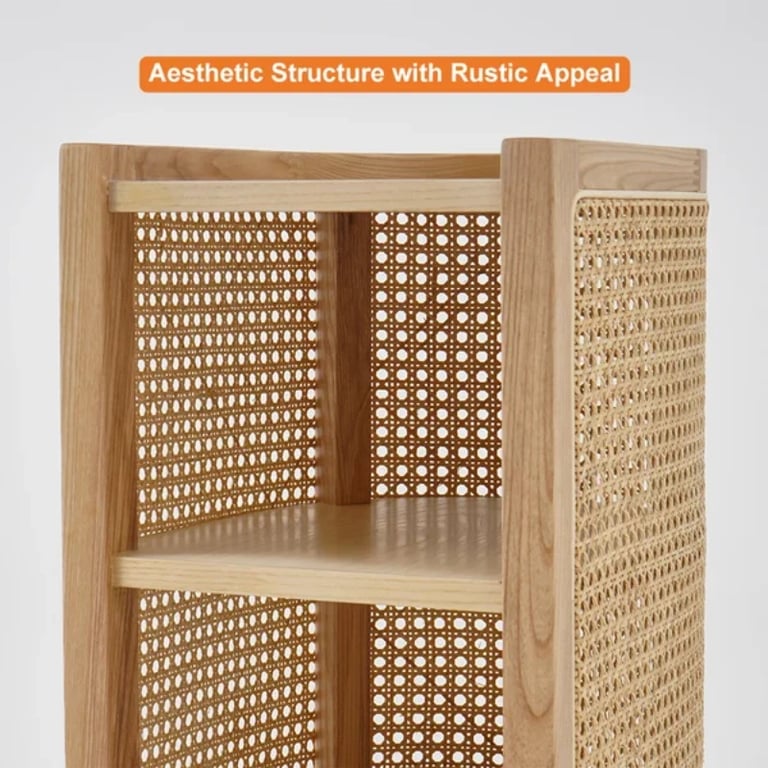 Picture of Klay Rattan Nightstand with natural wood