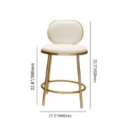 صورة كرسي البار إيلويز – إطار ذهبي مع مسند ظهر مبطن