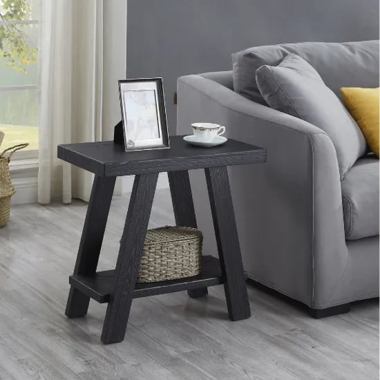 Picture of Aveline Side Table – Natural Wood with Shelf