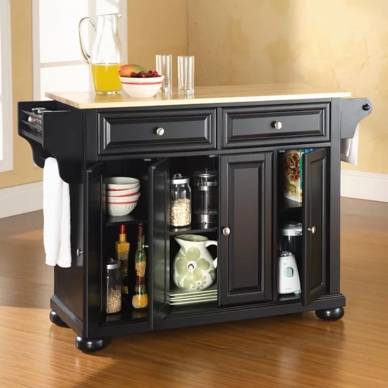 Talya Wide Rolling Kitchen Island