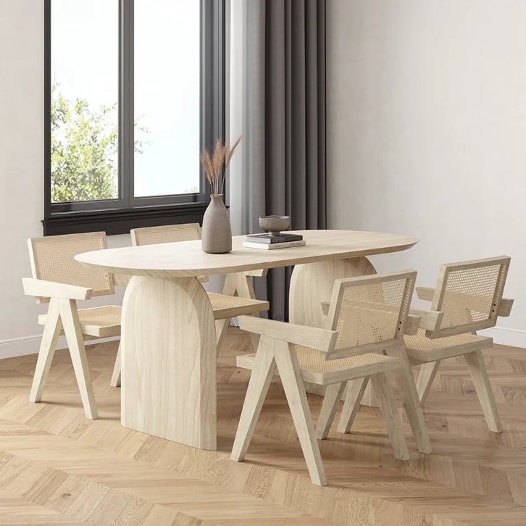 صورة تيتانى ترابيزه سفره - خشب طبيعى