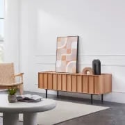 Picture of Leclair TV Unit – Natural Wood & Rattan with Sliding Doors