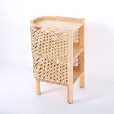 Picture of Klay Rattan Nightstand with natural wood