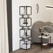 Lumière Display Shelf – Black Metal Frame with Minimal Design.