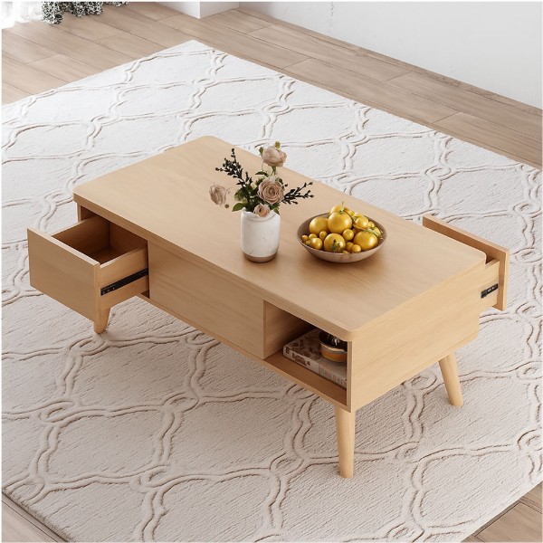Picture of Splash Natural Wood Coffee Table – With Storage & Drawers