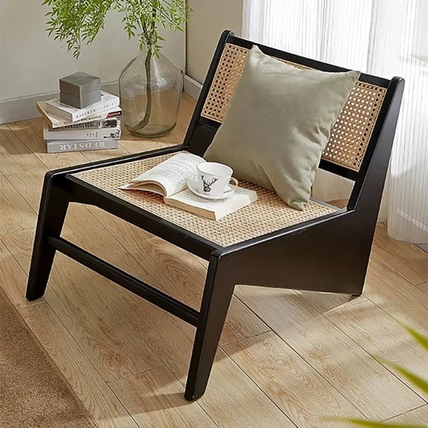 Picture of Kuroko Japandi Lounge Chair – Rattan & Natural Wood