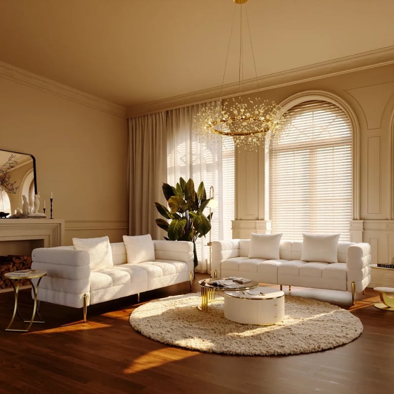 Liora set  with a natural wood base