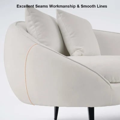 Picture of Curved Modern Lounge Sofa - Natural Wood - Arlo