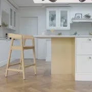 Picture of Elvo Modern Bar Chair – Natural Wood & Upholstered Seat