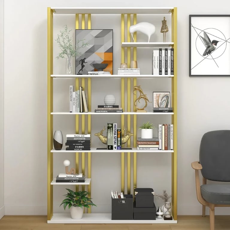 Picture of Paolo bookcase with shelves - natural wood