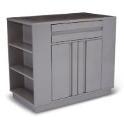Rivie Kitchen Island Modern Storage Unit - Natural Wood