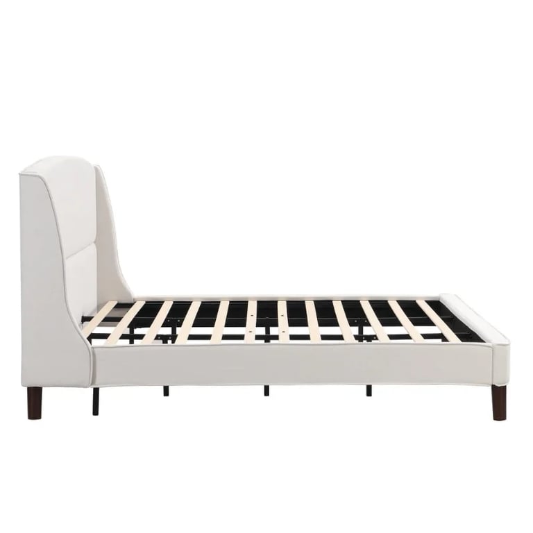 Monroe – Elegant Upholstered Bed with Natural Wood Frame