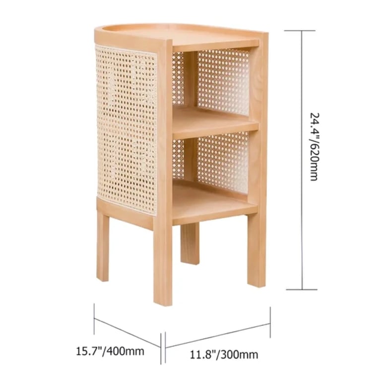 Picture of Klay Rattan Nightstand with natural wood