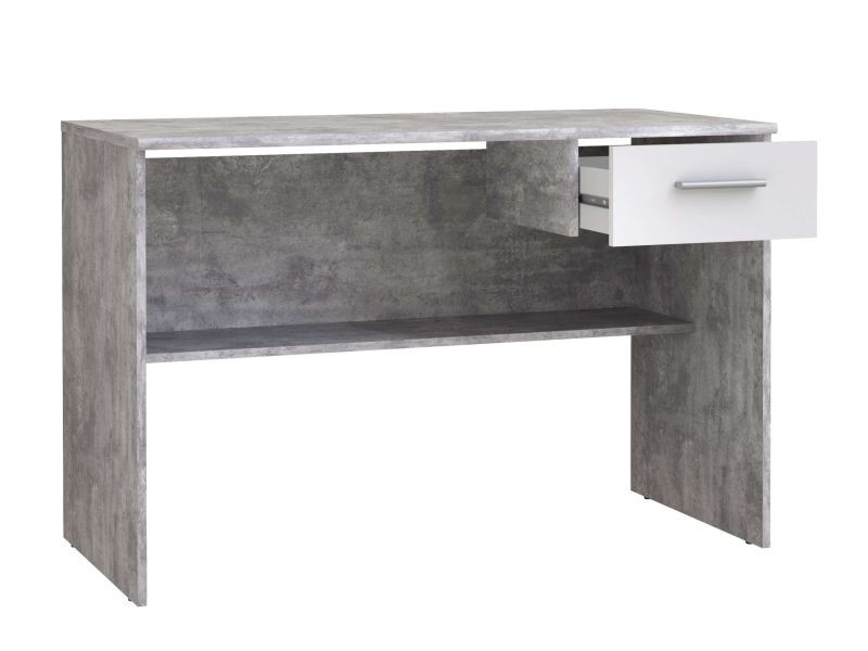 Picture of slate Modern Desk with Drawer & Lower Shelf – Natural Wood