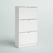 Dark Gray 18 Pairs Manufactured Wood Shoe Storage Cabinet