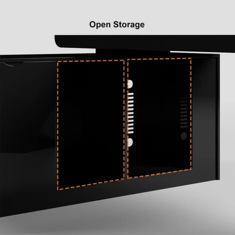 صورة جرانزي – مكتب تنفيذي على شكل ال مع وحدات تخزين – من الخشب الطبيعي