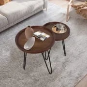 صورة طاولة جانبية حديثة خشب طبيعي هارڤ  - قطعيتن