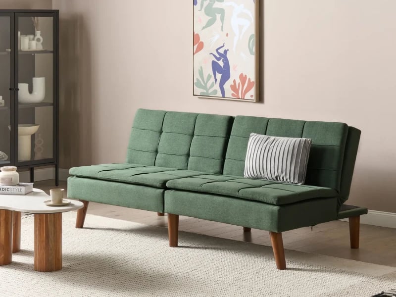 Eldin – Modern Convertible Sofa with Natural Wood Frame