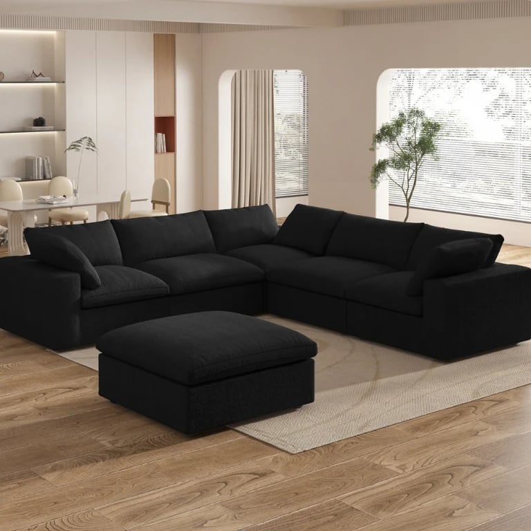 Picture of Delansy L-Shaped Sectional Natural wood