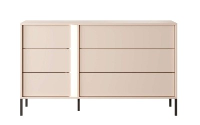 صورة طقم غرفة نوم إلارا من الخشب الطبيعي – لوح رأس مُبطن مع رفوف جانبية