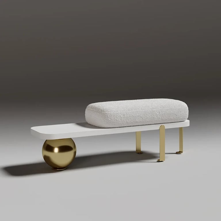Orin – Elegant Modern Bench – Natural Wood with Metal Legs