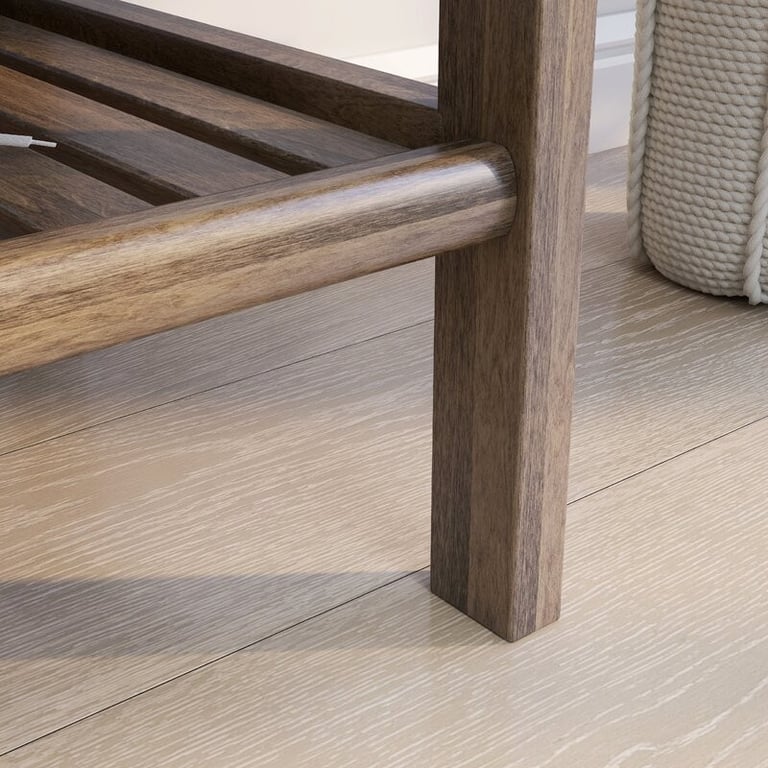 Kitia Solid Wood Shelves Storage Bench