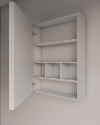 Picture of Peria – Multifunctional LED Bathroom Mirror with Natural Wood Storage