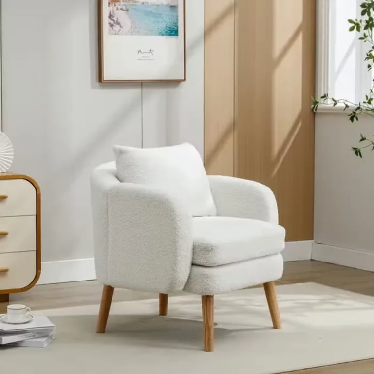 Picture of Velvera Velvet Armchair – Soft Comfort with Natural Wood Legs