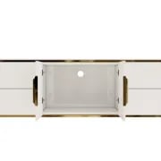 Picture of Clarva Curved TV Unit  – Gold Frame & Fluted Charm