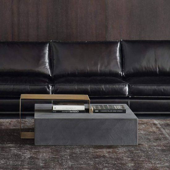 Axis Modern Coffee Table – Natural Wood & Metal