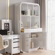 صورة إڤوك– مكتبة خشب طبيعي مزودة بأبواب وأدراج