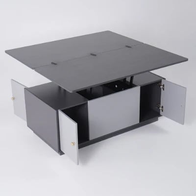 Nerio – Modern TV Unit Set made of Natural Wood with Extendable Design and Multi-Functional Coffee Table