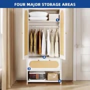 Picture of Pajero Modern wardrobe Natural wood with Rattan