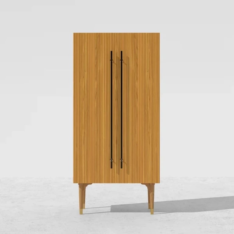 Picture of Levie Natural wood Wardrobe with 2 doors
