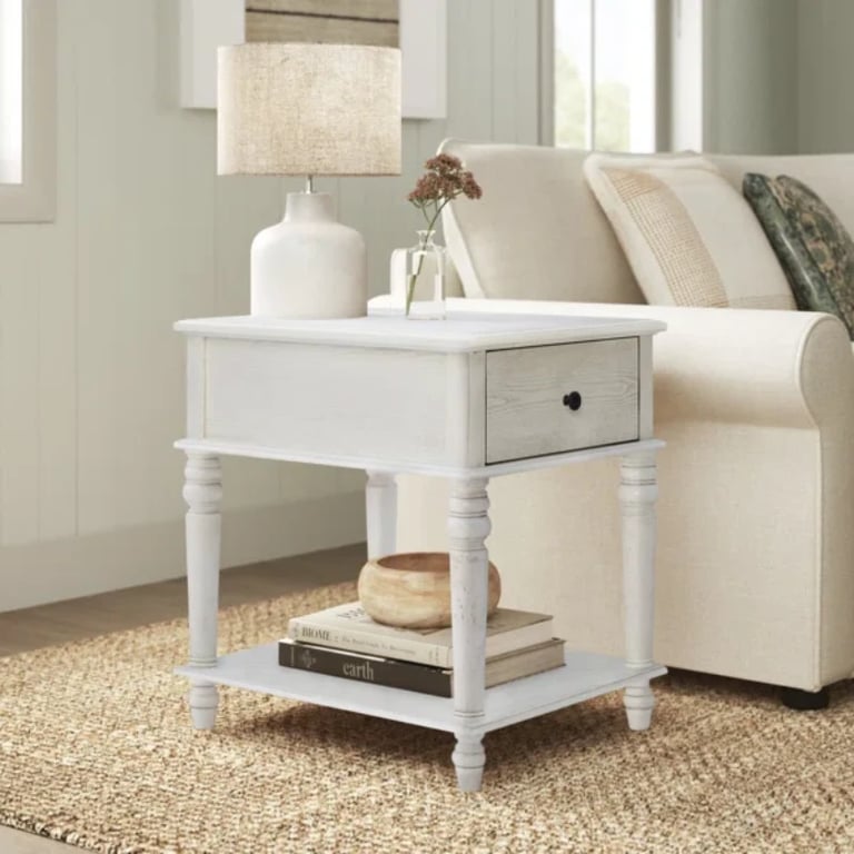 Picture of Rakan Side table natural wood - One Drawer