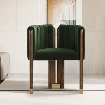 Picture of Arlin Modern Accent Chair – Natural Wood  & Steel Accents