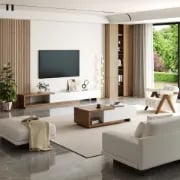 Marcel – Extendable TV Unit & Coffee Table Set made of Natural Wood