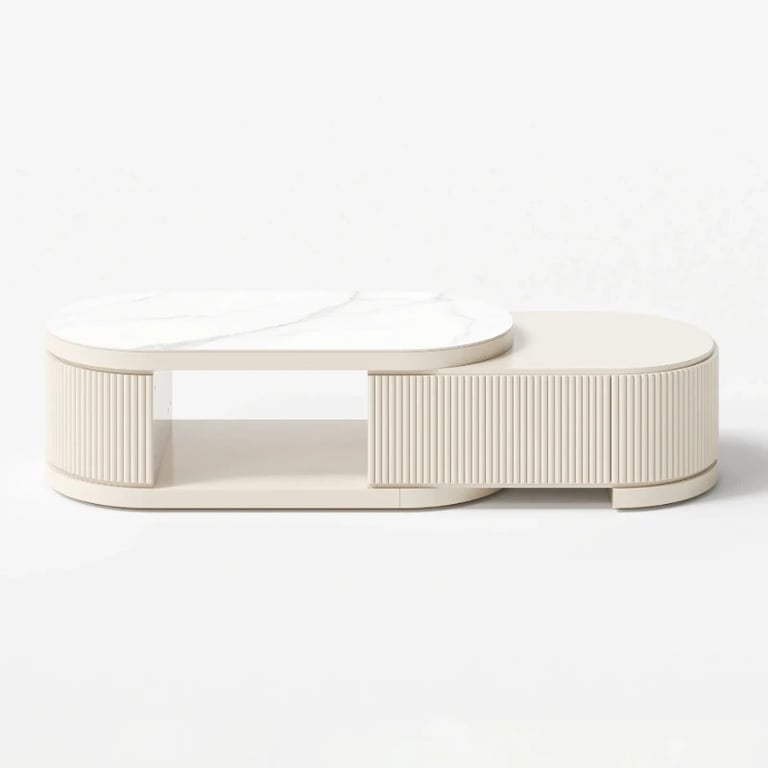 Picture of Levanto Set – Extendable TV Unit and Coffee Table with Marble-Effect Top