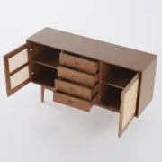 Classy - Natural wood with Rattan sideboard