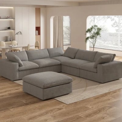 Picture of Delansy L-Shaped Sectional Natural wood